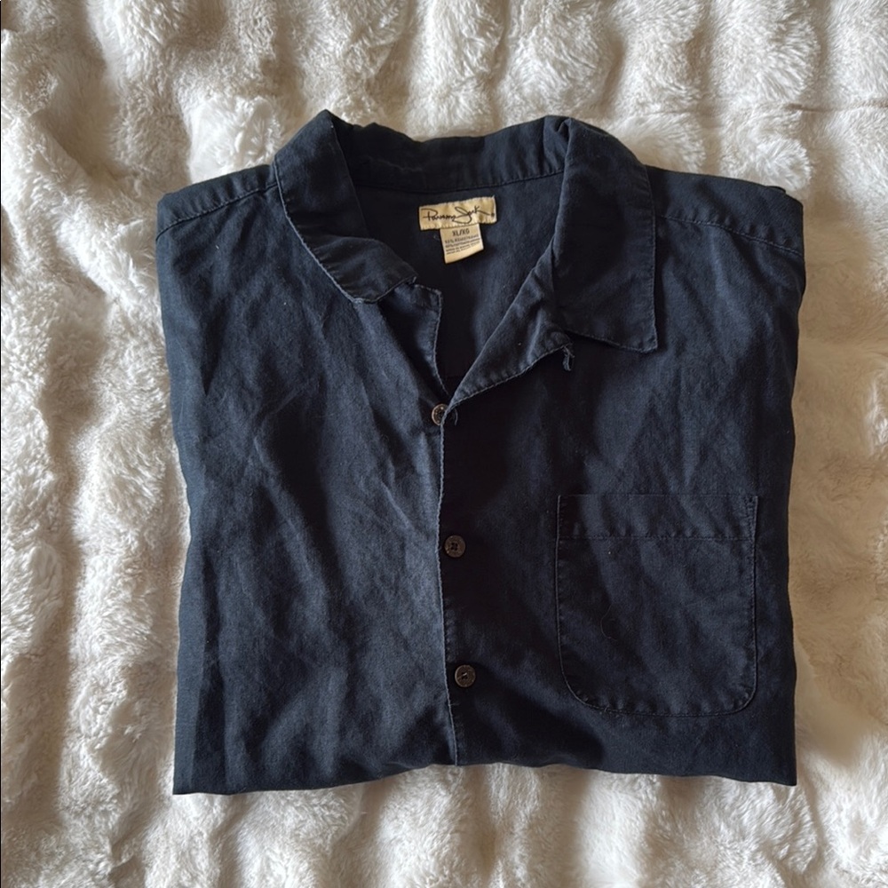 Panama Jack Black Casual Button Down Shirt